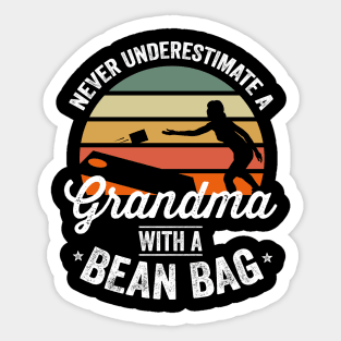 Cornhole Shirt Funny Cornhole Bean Bag Grandma 4th of July Sticker